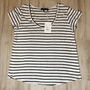 NWT Theory | White/Black Striped Shirt
